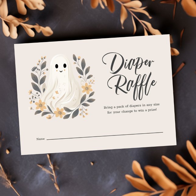 Little Boo Ghost Baby Shower Diaper Raffle Enclosure Card (Creator Uploaded)