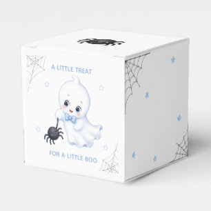 Little Boo Ghost Blue Halloween Baby Shower Favour Box
