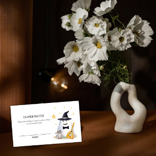 Little Boo Ghost Boy Diaper Raffle Baby Shower Enclosure Card