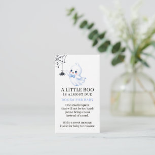 Little Boo Ghost Boy Halloween Baby Shower Enclosure Card