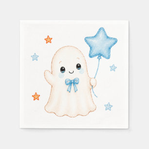 Little Boo Ghost Boy Halloween Baby Shower Napkin