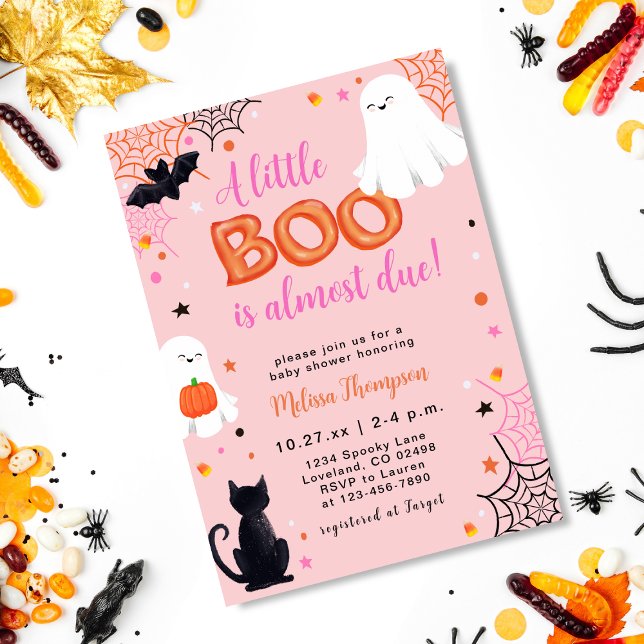  Little Boo Ghost Girl Halloween Baby Shower Invitation (Creator Uploaded)