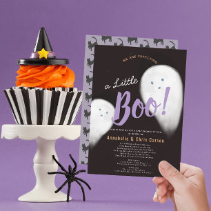 Little Boo Ghost Halloween Baby Shower by Mail Invitation