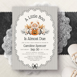 Little Boo Ghost Halloween Baby Shower Invitation