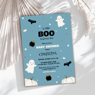 Little Boo Ghost Halloween Baby Shower Invitation