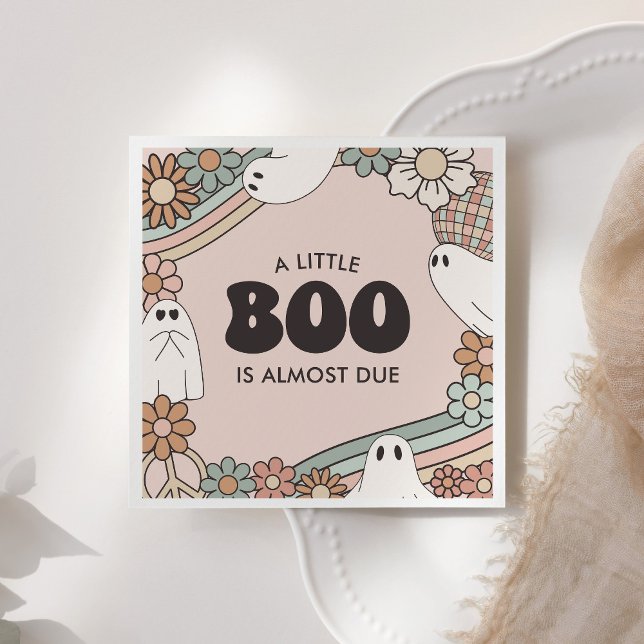 Little Boo Ghost Halloween Baby Shower Napkin (Creator Uploaded)