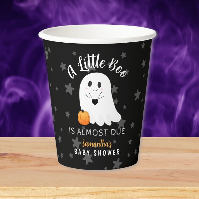 Little Boo Ghost Halloween Baby Shower Paper Cups (Creator Uploaded)