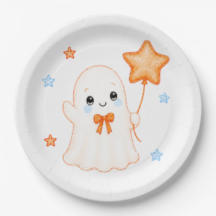 Little Boo Ghost Halloween Baby Shower Paper Plate