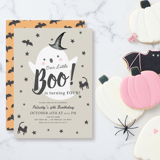 Little Boo Ghost Halloween Kid's Birthday Invitation (Creator Uploaded)