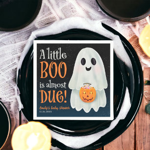 Little boo ghost pumpkin Halloween baby shower Napkin