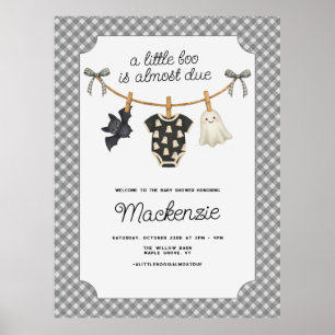 Little Boo Gingham Baby Shower Welcome Sign