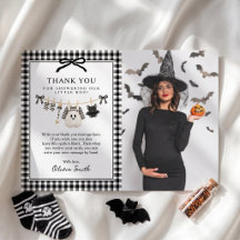 Little Boo Gingham Black Bow Baby Shower Photo