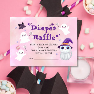 Little Boo Girl Baby Shower Diaper Raffle Enclosure Card