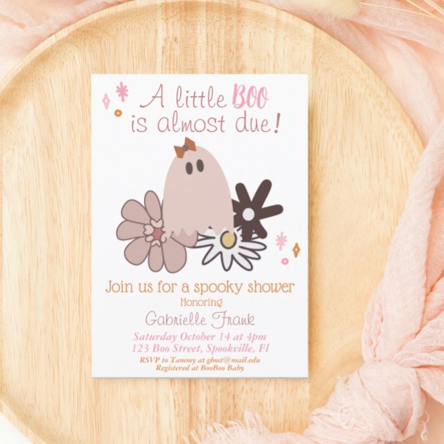 Little Boo Girl Baby Shower Invitation (Creator Uploaded)