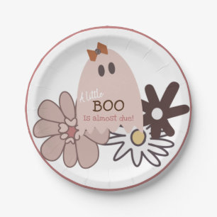 Little Boo Girl Baby Shower Paper Plate