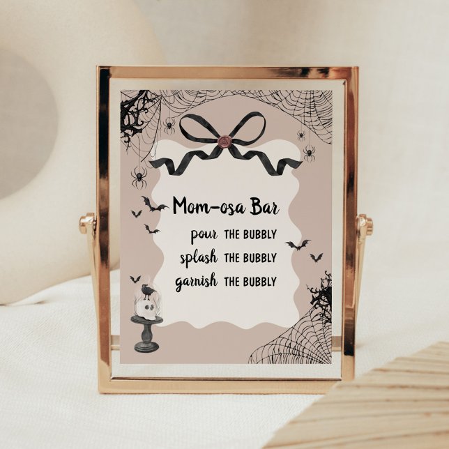 Little Boo Gothic BabyShower Envelope Station Sign (Black Bow Little Boo Halloween Gothic Baby Shower Sign)