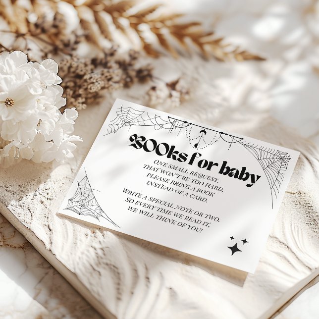 Little Boo Gothic Halloween Baby Shower Books Enclosure Card (Creator Uploaded)