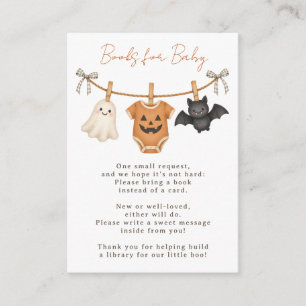 Little Boo Halloween Baby Shower Books for Baby Enclosure Card