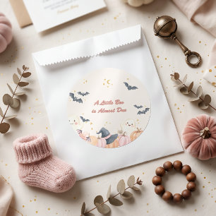 Little Boo Halloween Baby Shower Classic Round Sticker