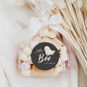 Little Boo Halloween Baby Shower   Classic Round Sticker
