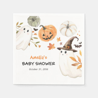 Little Boo Halloween Baby Shower Custom Napkin