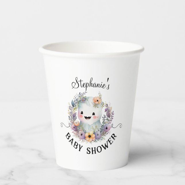 Little Boo Halloween Baby Shower Decor Paper Cups (Front)
