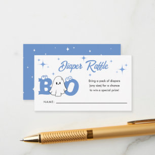 Little Boo Halloween Baby Shower Diaper Raffle Enclosure Card