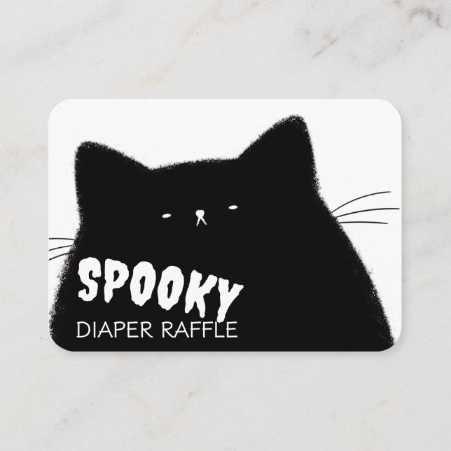 Little Boo Halloween Baby Shower Diaper Raffle  Enclosure Card (Back)