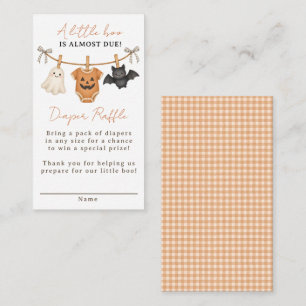 Little Boo Halloween Baby Shower Diaper Raffle Enclosure Card