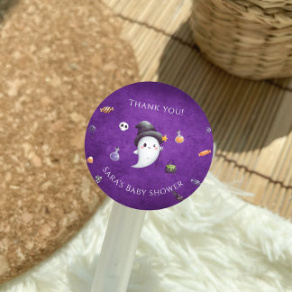 Little boo Halloween Baby Shower Favour Sticker