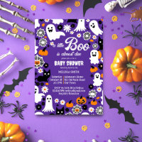 Little boo Halloween baby shower grrovy retro