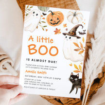Little Boo Halloween Baby Shower Invitation