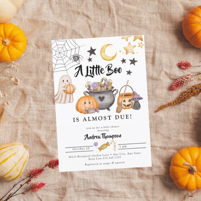 Little Boo Halloween Baby Shower Invitation (Creator Uploaded)