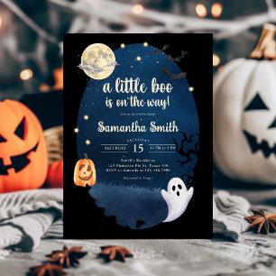 Little Boo Halloween Baby Shower Invitation