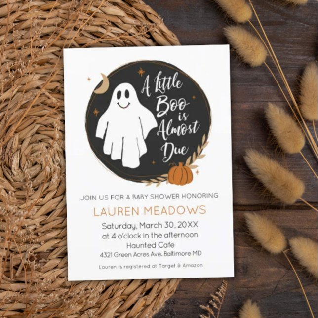 Little Boo Halloween Baby Shower Invitation (Creator Uploaded)