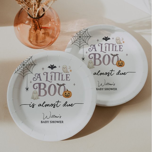 Little Boo Halloween Baby Shower  Paper Plate (Creator Uploaded)