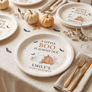 Little Boo Halloween Baby Shower Paper Plate