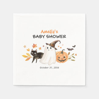 Little Boo Halloween Baby Shower Personalised Napkin