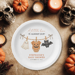 Little Boo Halloween Baby Shower Personalised Paper Plate