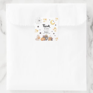 Little Boo Halloween Baby Shower Square Sticker
