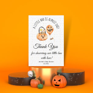 little boo, halloween baby shower thank you card