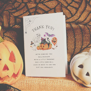Little Boo Halloween Baby Shower Thank You Card