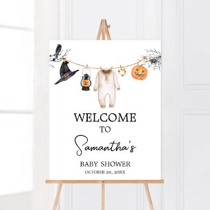 Little Boo Halloween Baby Shower Welcome Poster