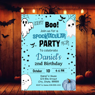 Little Boo Halloween Birthday Invitation 