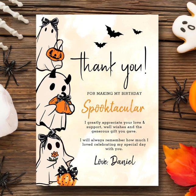 Little Boo Halloween Birthday Thank You Card (Creator Uploaded)