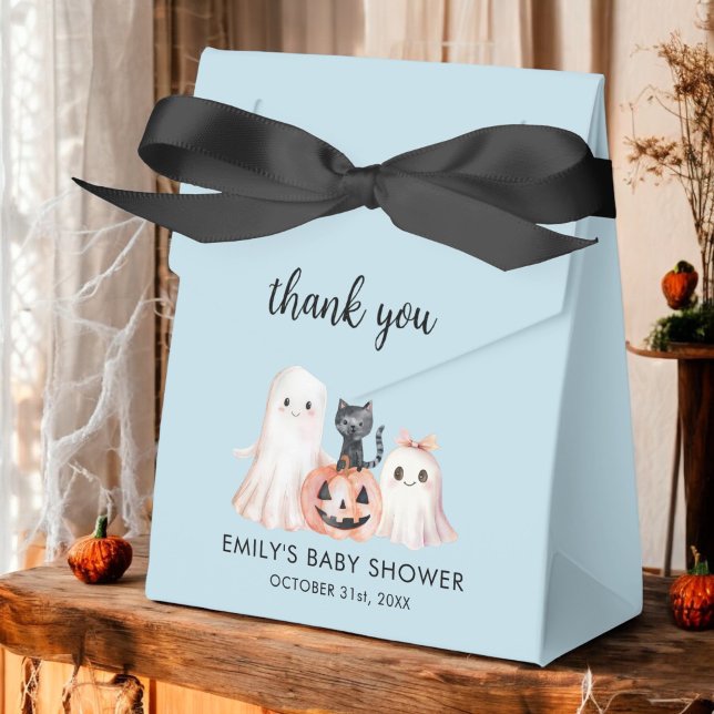 Little Boo Halloween Blue Baby Shower Favour Box (Creator Uploaded)