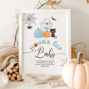 Little Boo Halloween Blue Books for baby  Poster