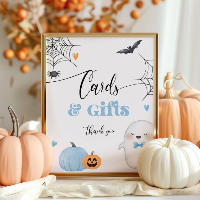 Little Boo Halloween blue cards and gifts  Poster (Creator Uploaded)