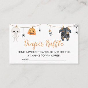 Little Boo Halloween Clothesline Diaper Raffle Enclosure Card