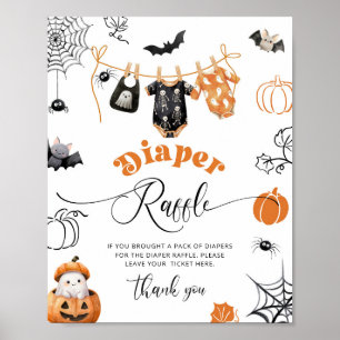 Little Boo halloween Clothesline Diaper raffle Poster